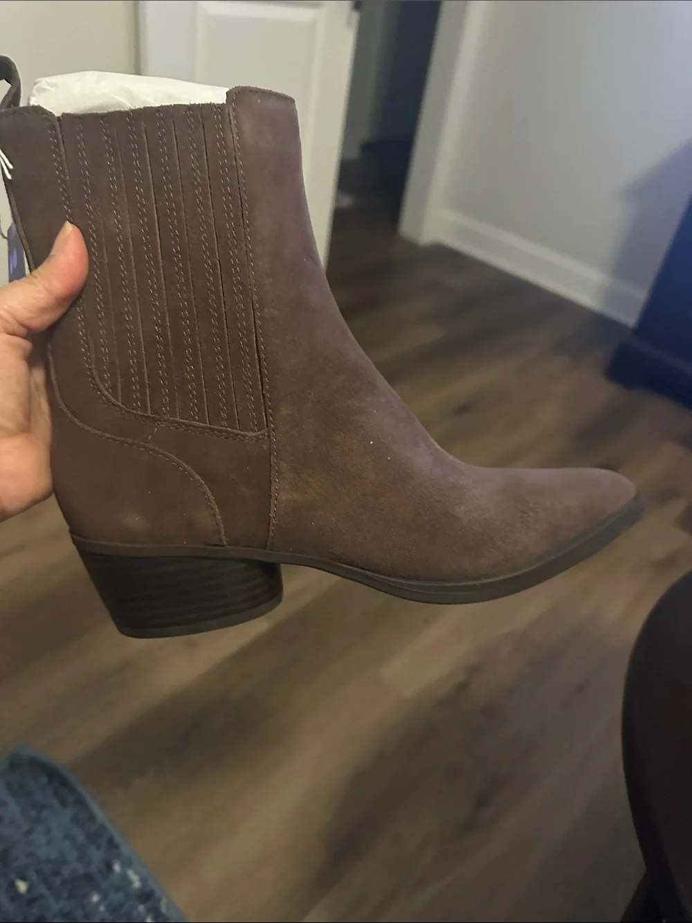 Dolce Vita Taupe Suede Chelsea Ankle Boot